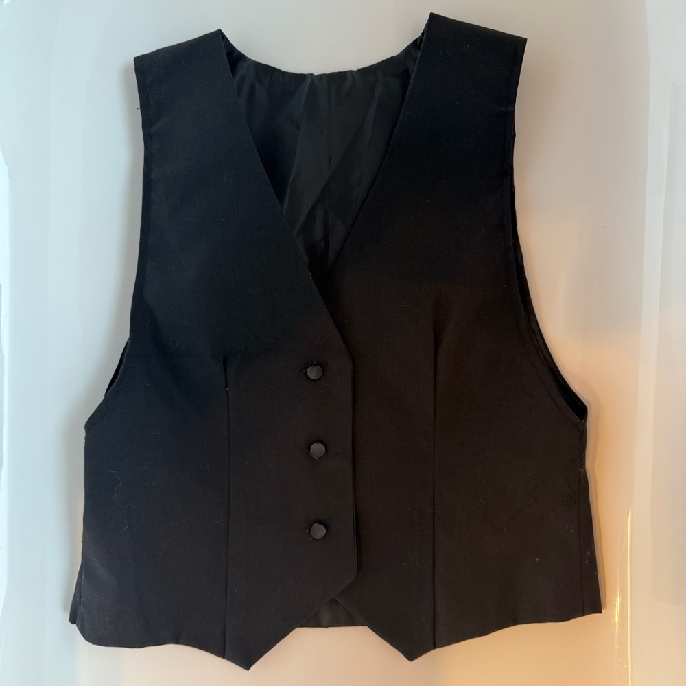 Classic Black Button Vest